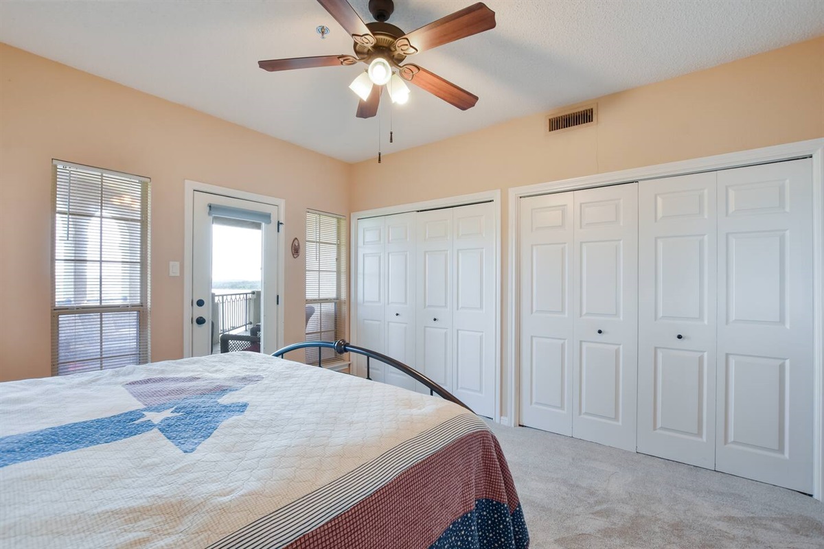 Large Closets in Primary Bedroom with Rollaway Bed for Children