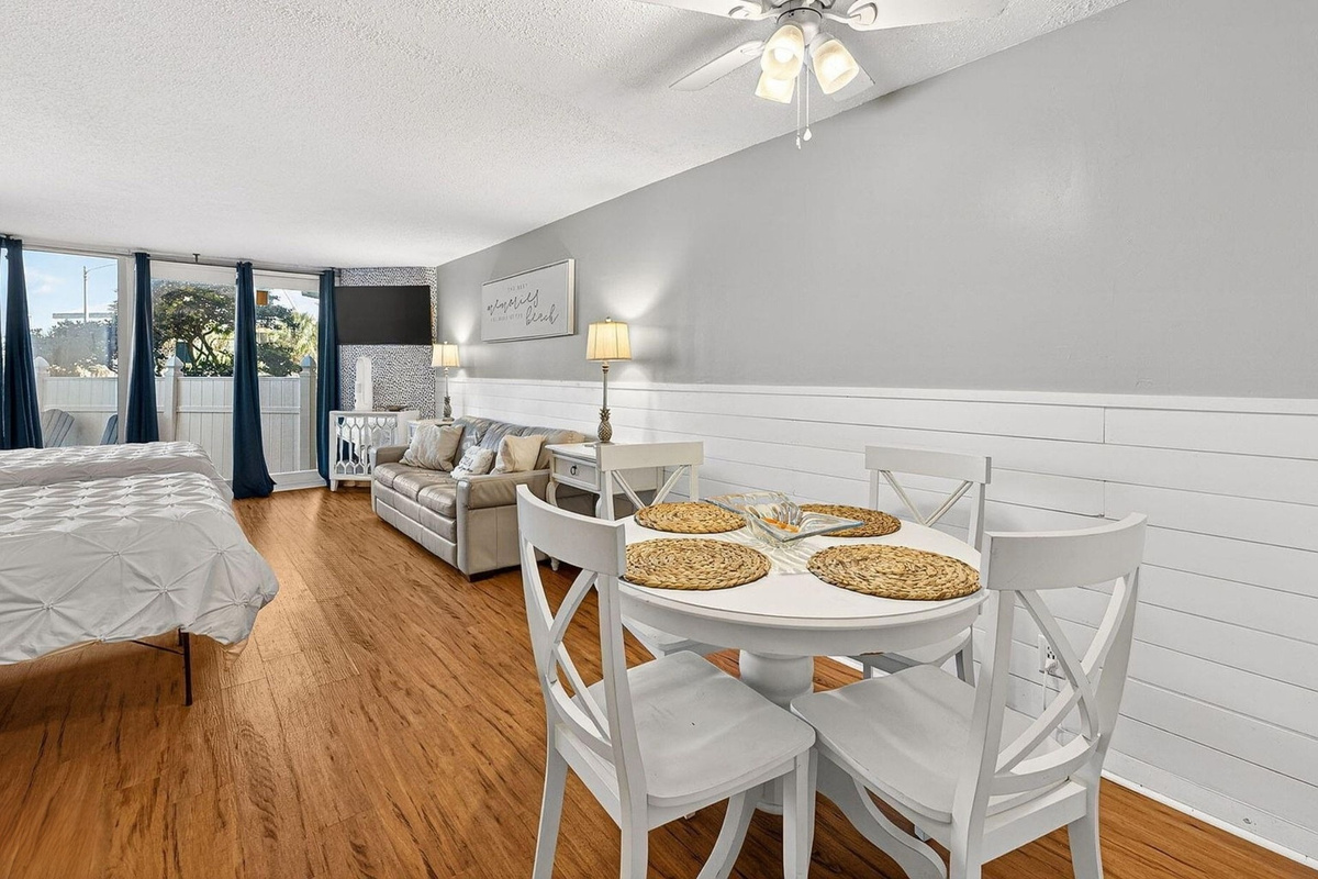 Dining table and living area