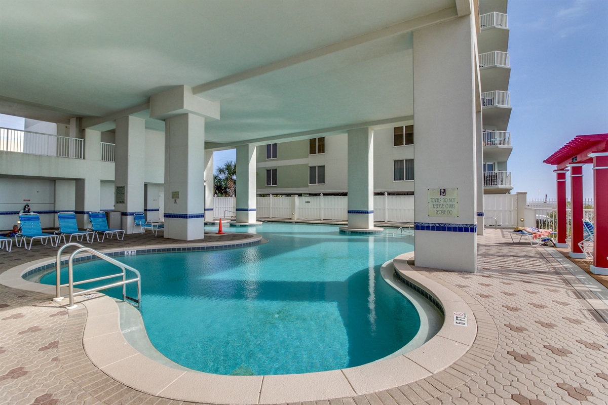 Outdoor Pool and Hot Tub at Tower 2