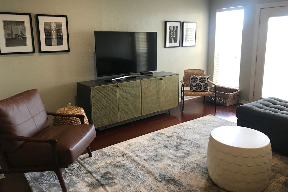 HDTV in Family Room with Patio Access