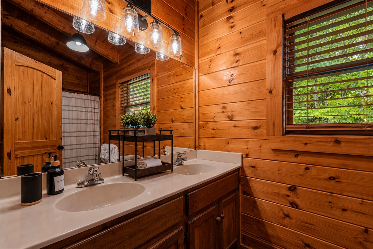 Clean, well-appointed bathrooms stocked for convenience and comfort.