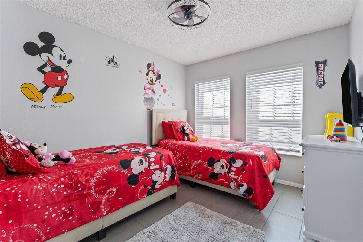 The 2nd Bedroom at the second floor, has 2 Twin size beds.