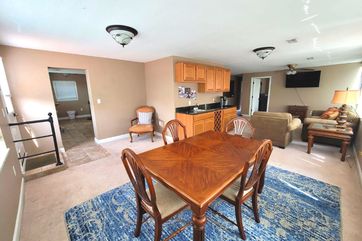 dining area and living room area
