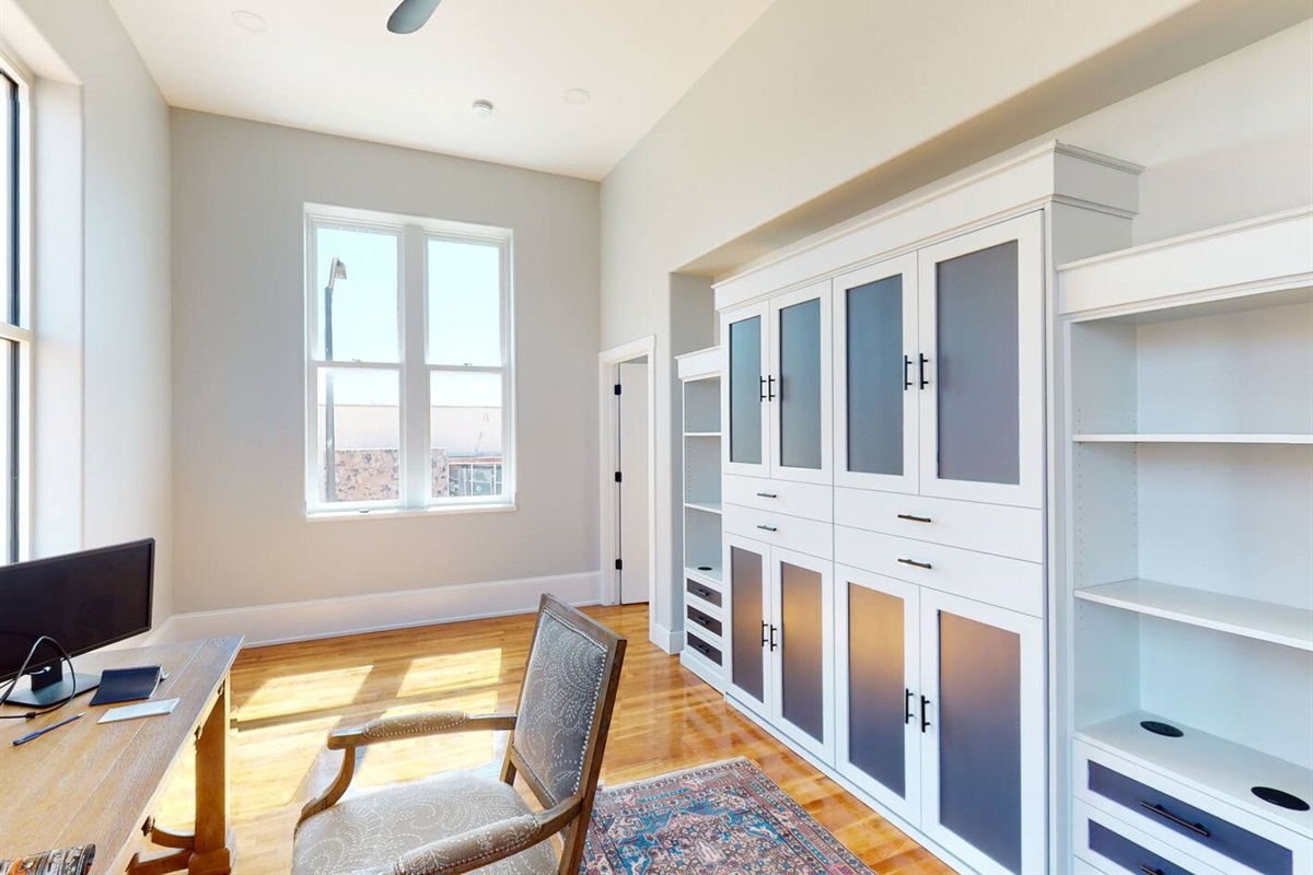 Office Space open with the Living Room with Murphey Bed 