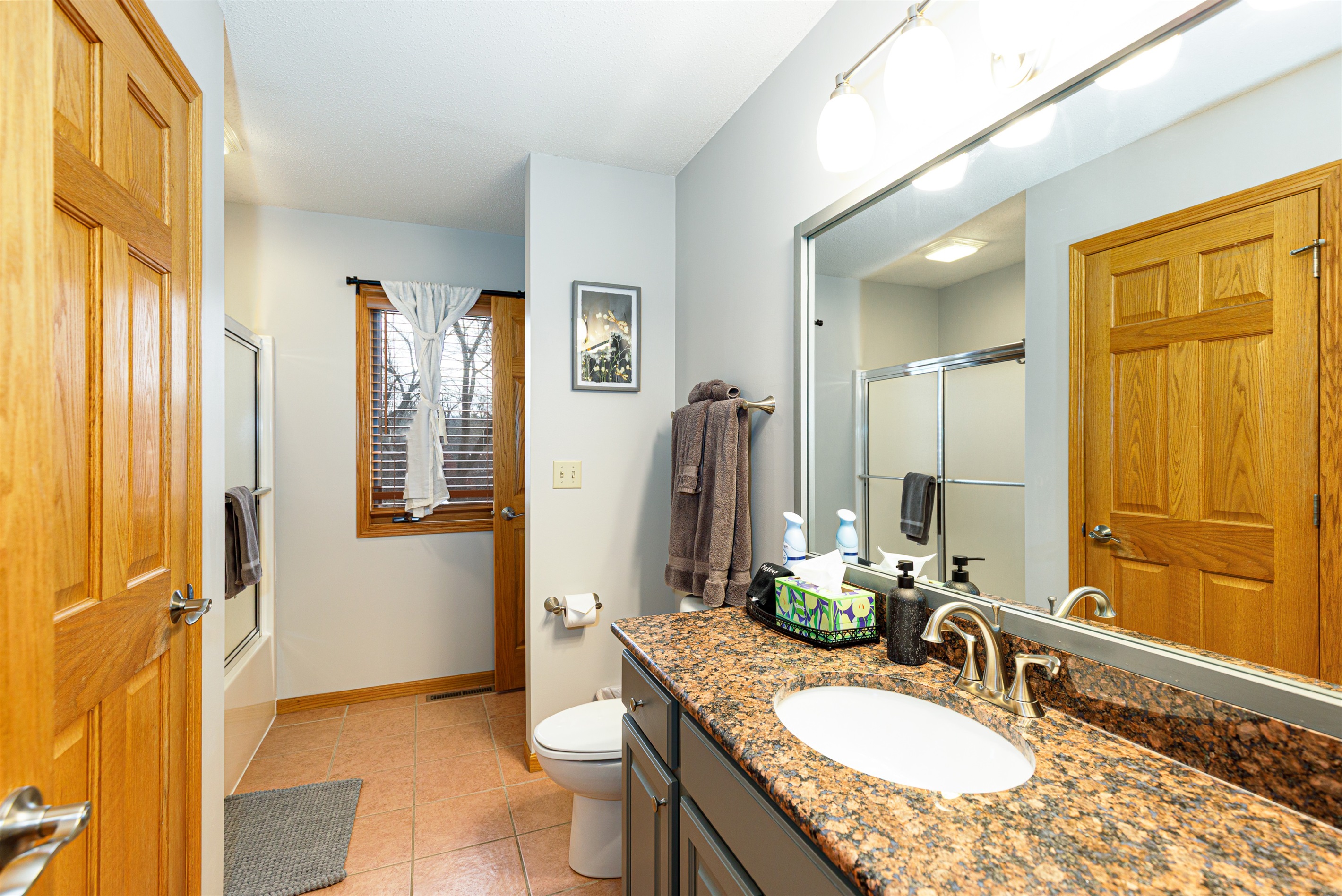 Ensuite bathroom for Bedroom 2 - also accessible from main floor living area