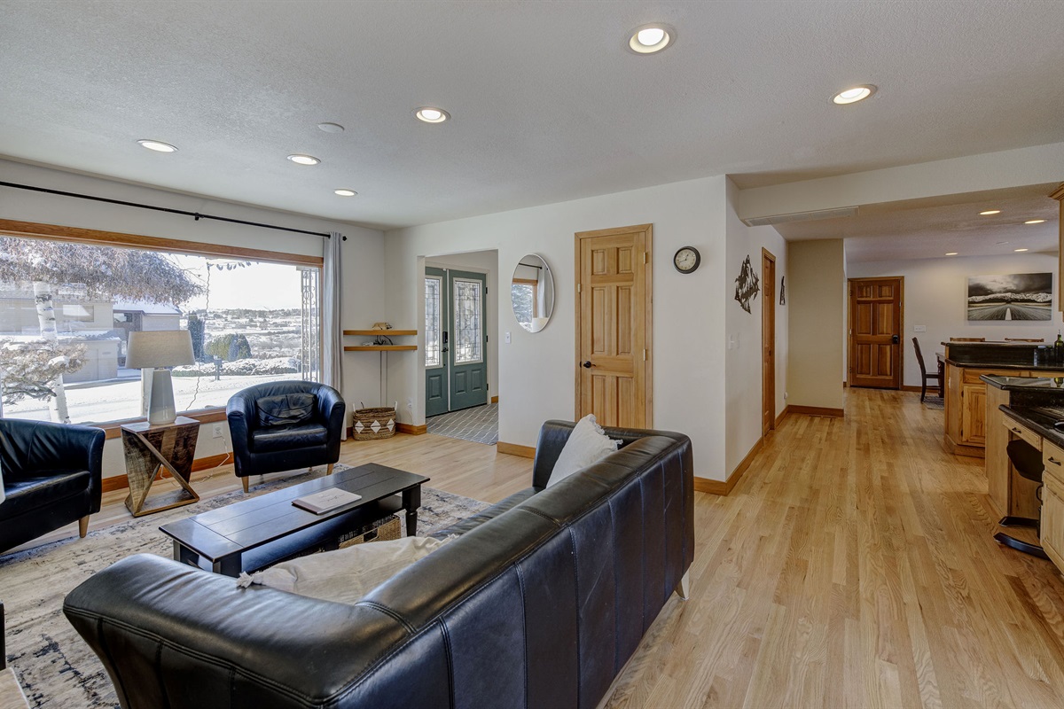 Family Room looking towards the kitchen and entrance.