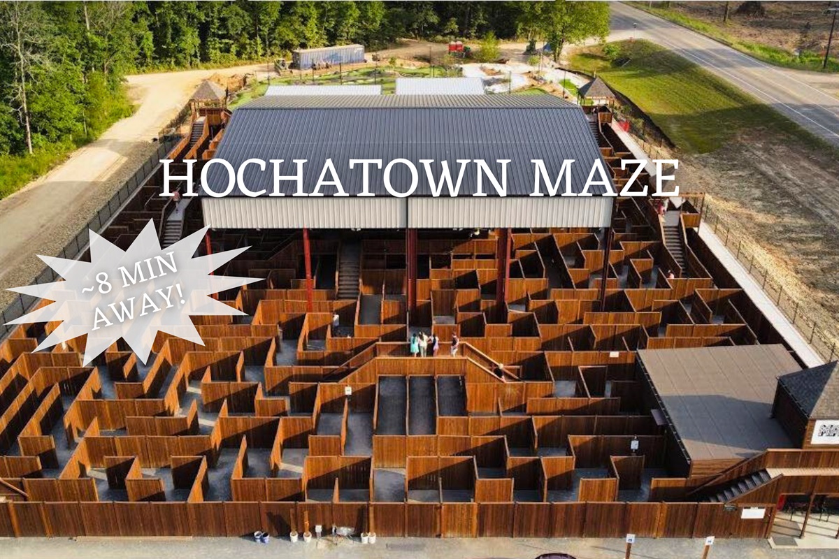 Challenge your sense of direction and have a blast navigating the twists and turns of the Hochatown Maze.