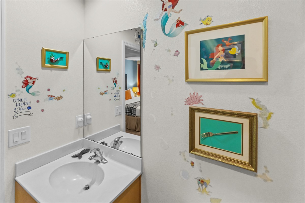 Let your kids know that the Little Mermaid reports back to mom and dad about teeth brushing and hand washing. 