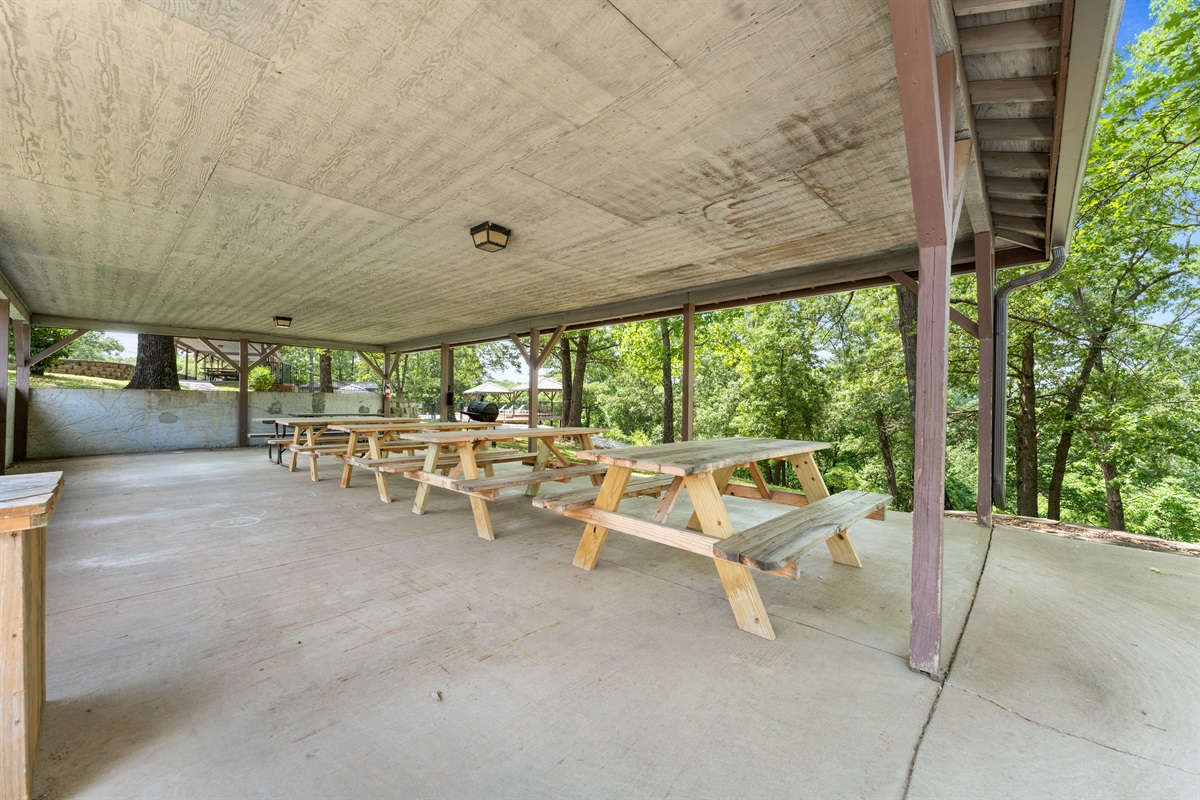 Shaded picnic seating gives you another spot to gather outside.