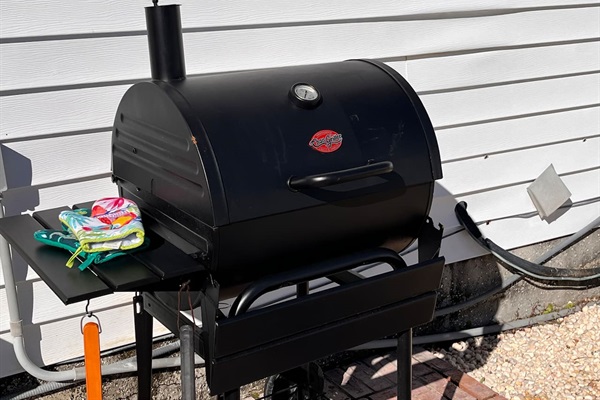 Charcoal grill is available. We also provide charcoal and lighter fluid.