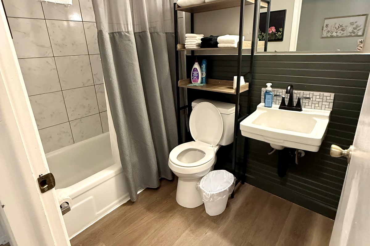 Full bathroom with tub/shower combo