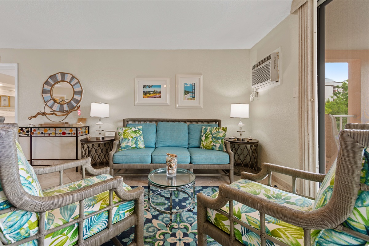 Kick back and unwind in a space that feels like a hug from the tropics. 