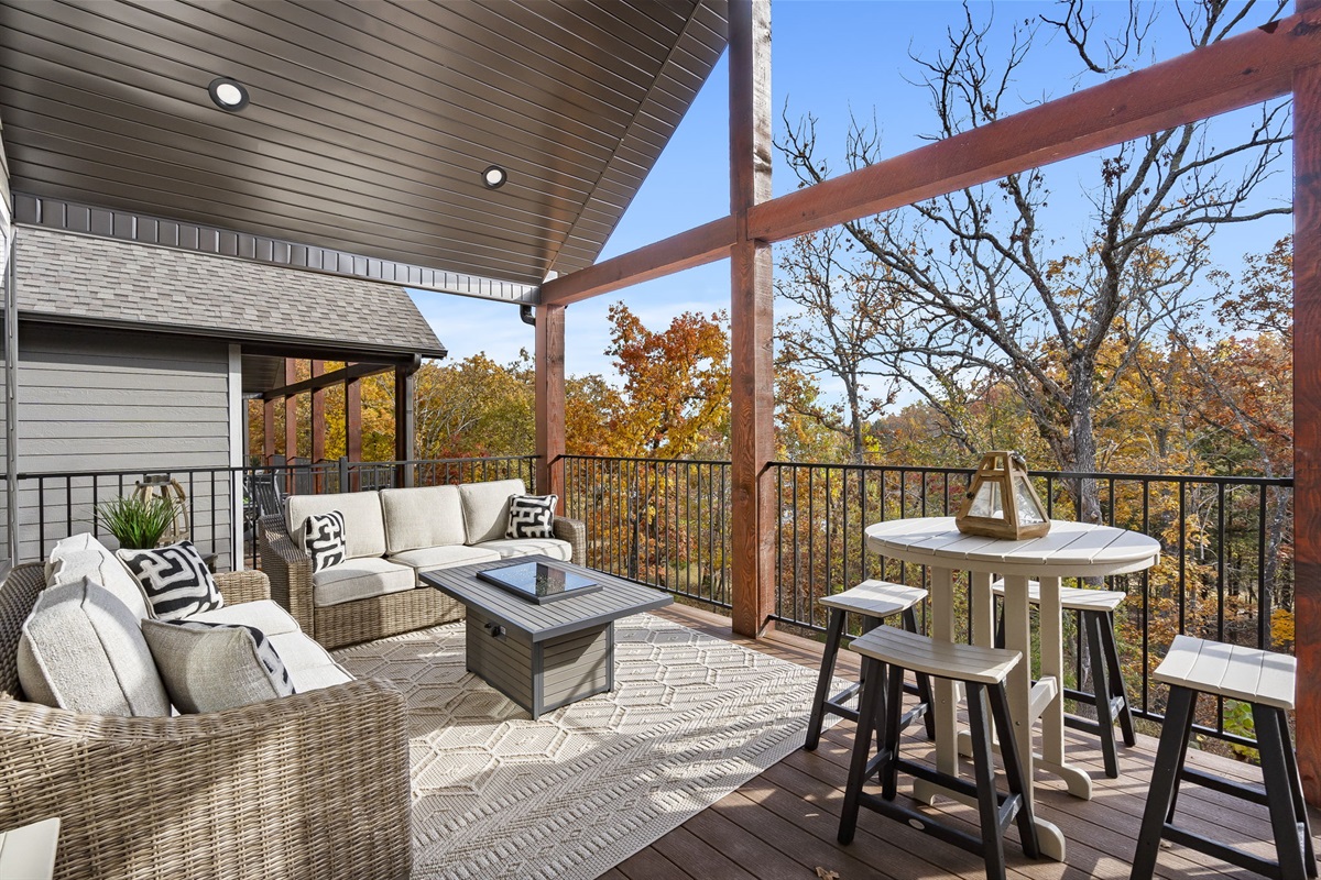 Fire pit and extra seating outside!