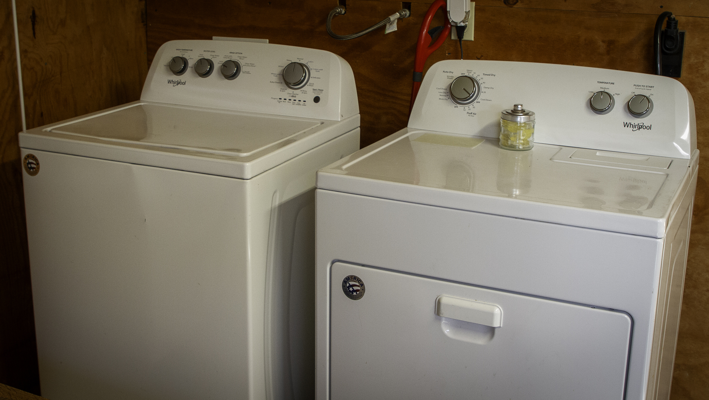 A view of the laundry facilities in the shed