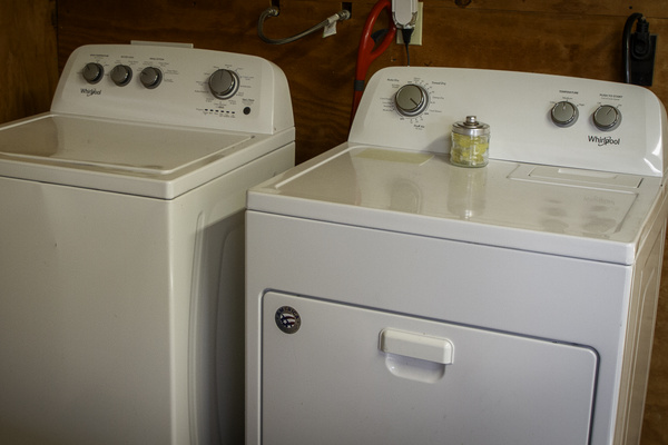 A view of the laundry facilities in the shed
