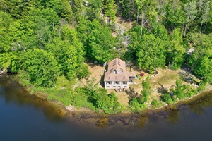 Aerial view from the property starring house and local loon