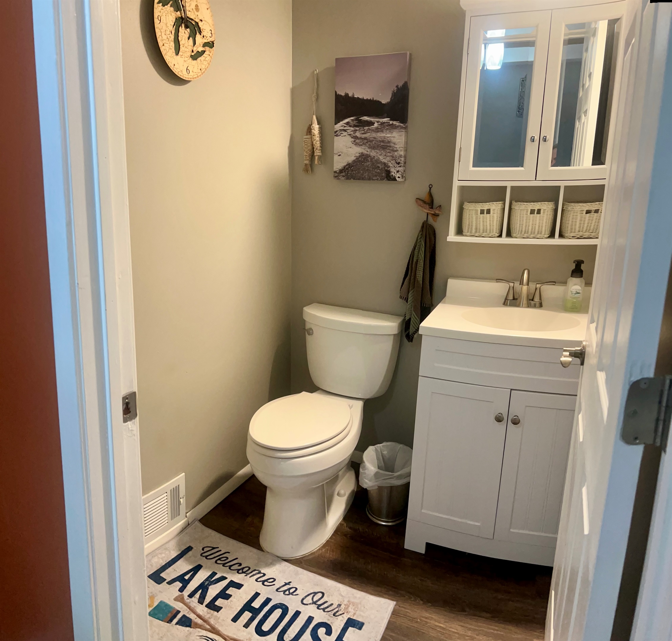 Half bathroom on second floor