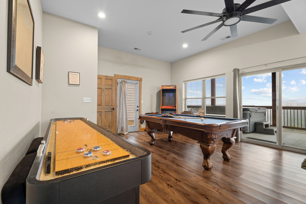Shuffleboard and pool.