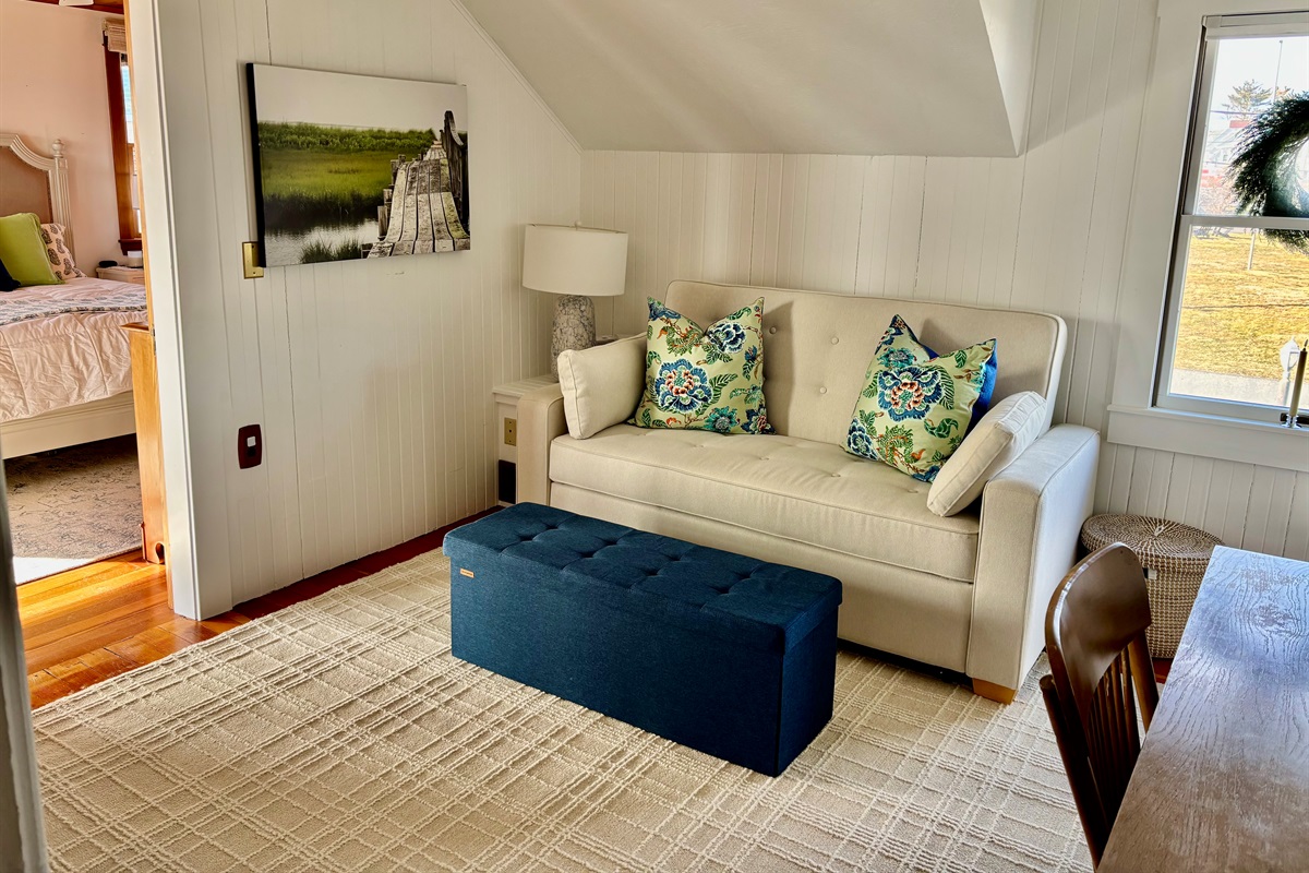 Sleeper sofa allows for extra sleeping space when needed.