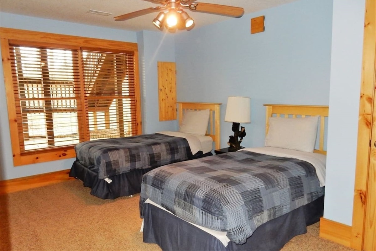 Bedroom #4 on the lower level of the cabin