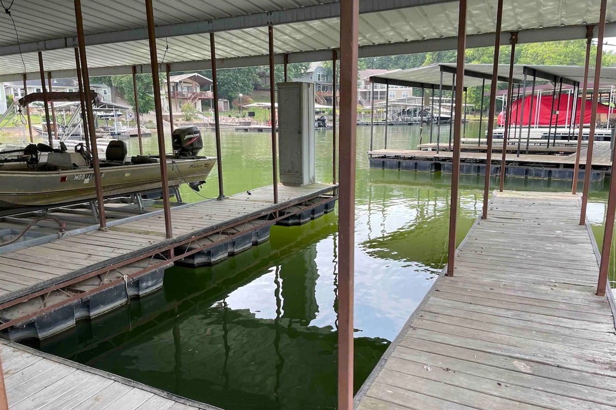Boat slip, 10’x24’, available in the community dock a short walk away. 