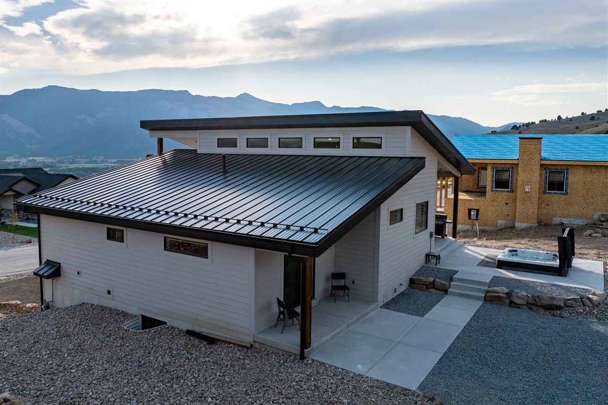 The majestic Wasatch Mountains provide a stunning backdrop to the home