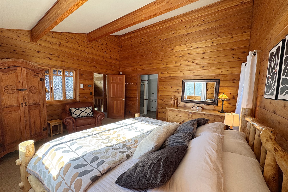 Primary bedroom on top level next to loft