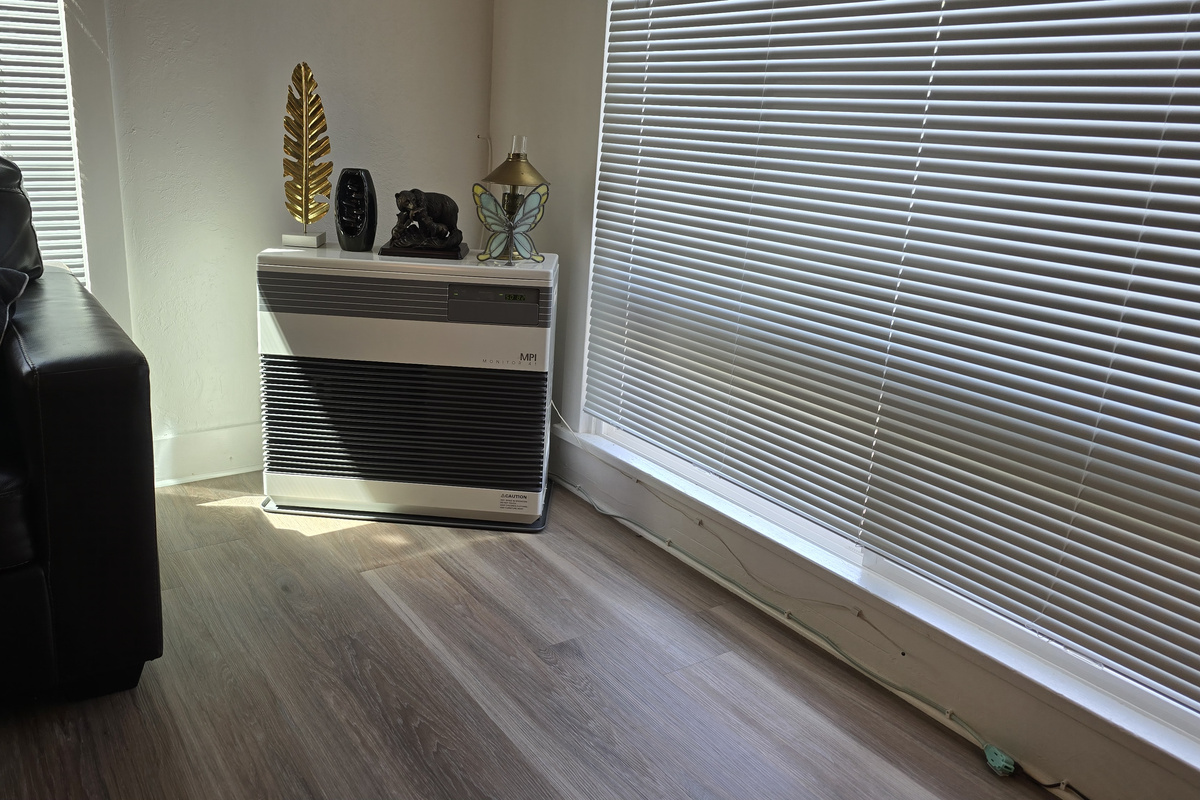 Monitor heater in living room. 