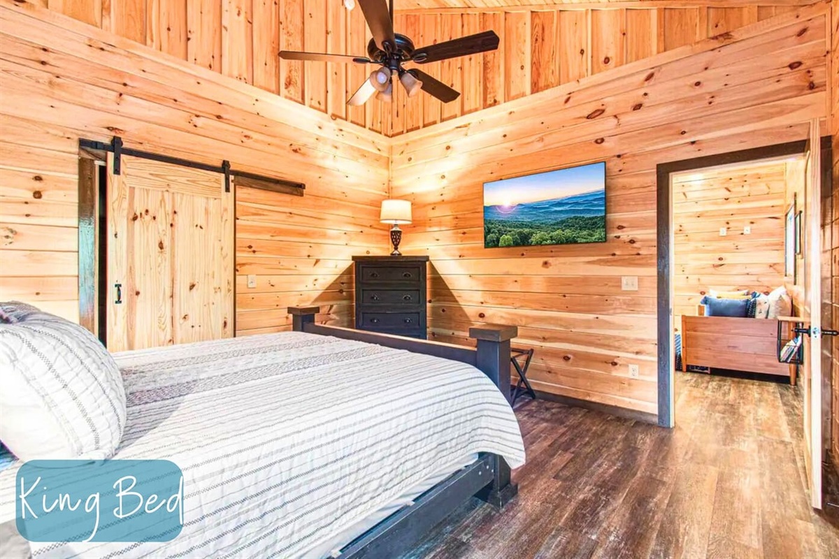 The Other Upstairs King Suite. Adjacent to it is a Trundle Bed Just off the Lounge