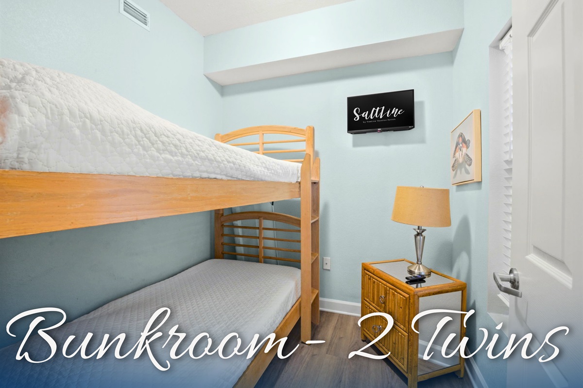 The bunkroom is perfect for kids or extra guests and adds a fun space for everyone to settle in comfortably.