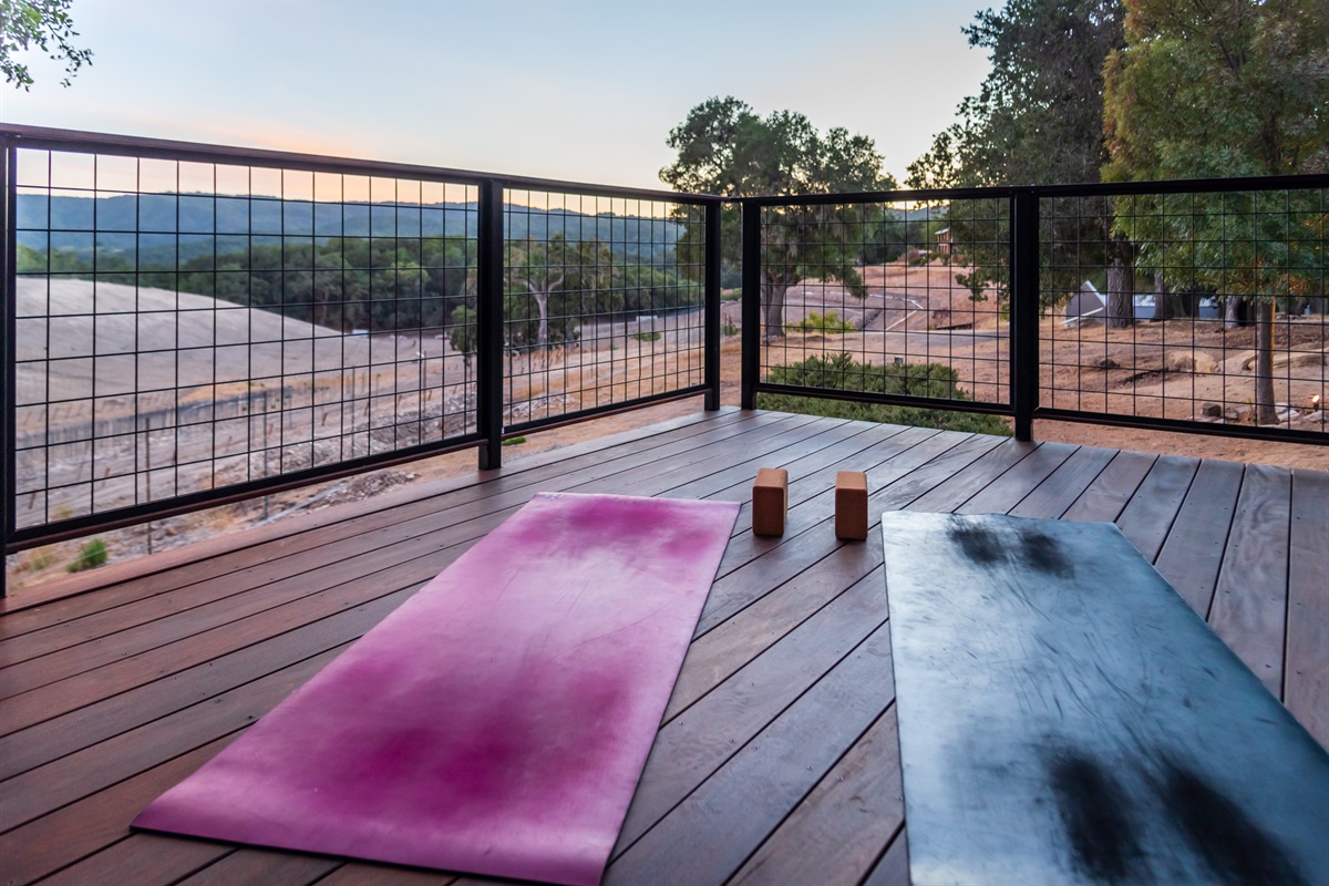 Your personal wellness corner, set against a backdrop of scenic countryside.