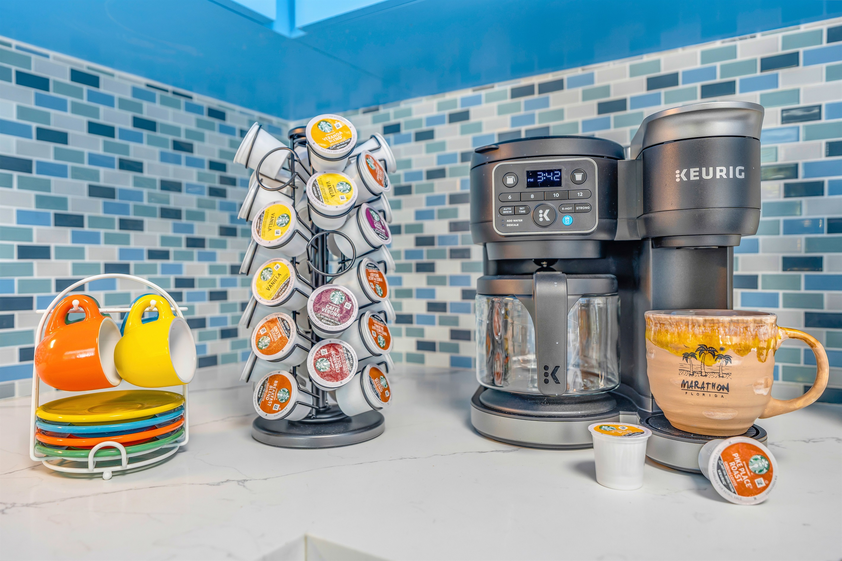 Enjoy the coffee station every morning during your stay.