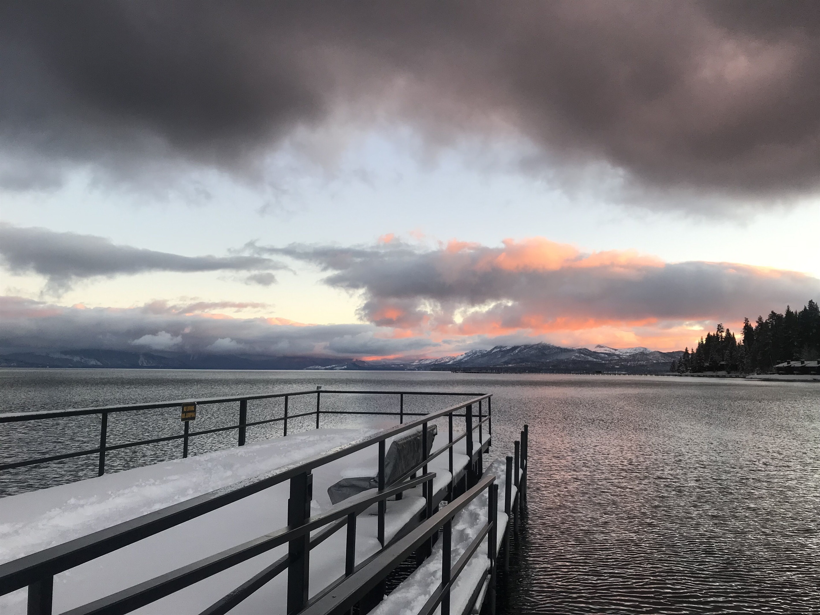 Winter sunset from the private pier.