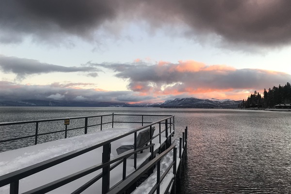 Winter sunset from the private pier.