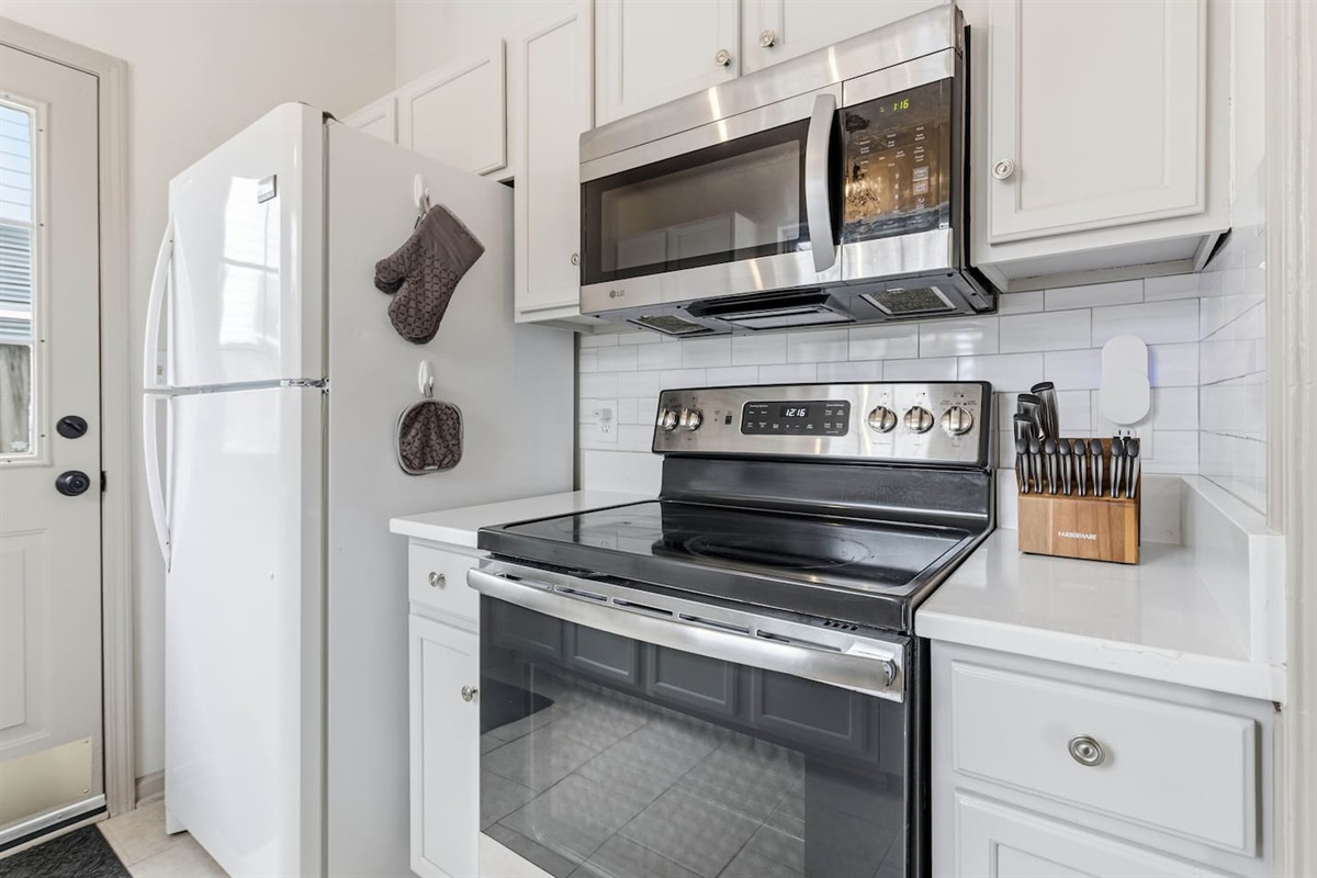 Fully stocked Kitchen with natural light