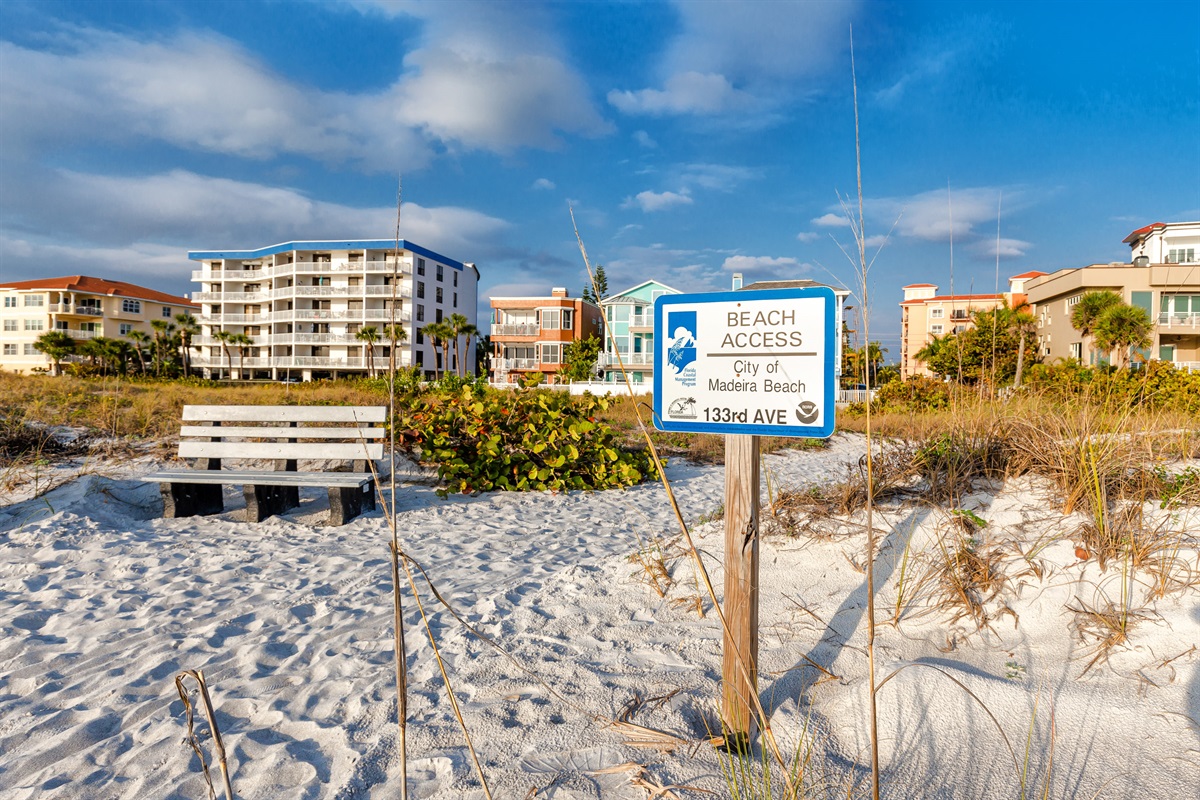 Beach access across the street