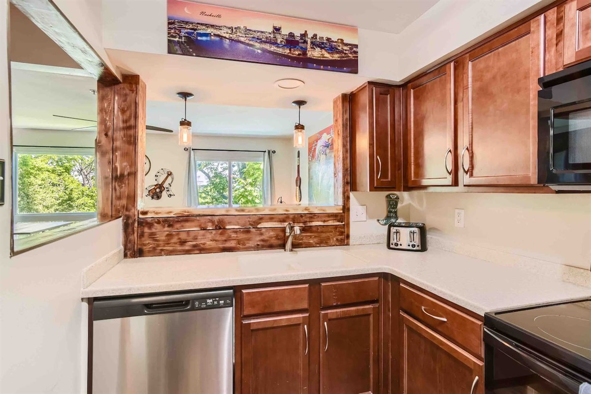 Fully stocked kitchen 