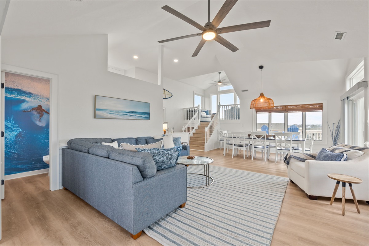 Comfortable living room setup—perfect for relaxing after a day outside.