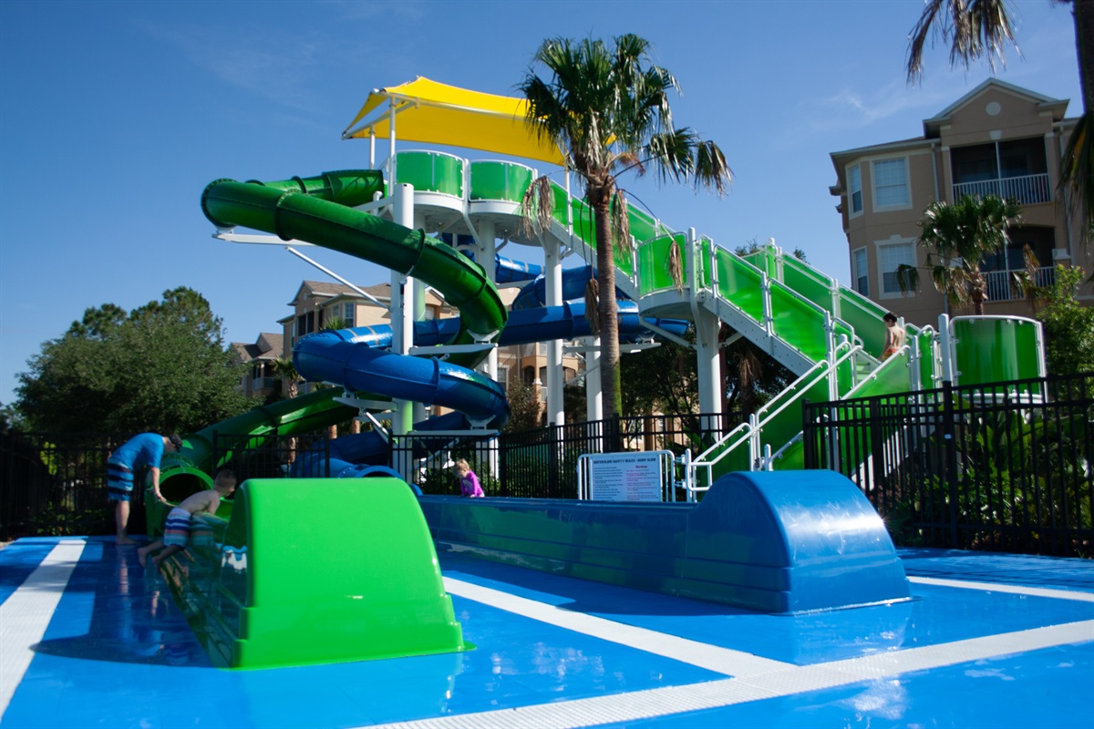 No need to leave the resort. The waterslides are a fun way to cool off on a hot day.