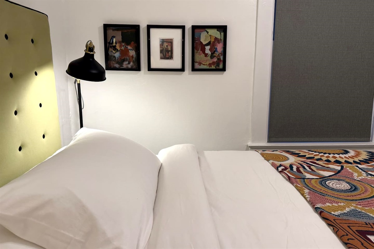 Every bed made with guest comfort in mind - featuring Organic California Design Den linens and quality pillows. 