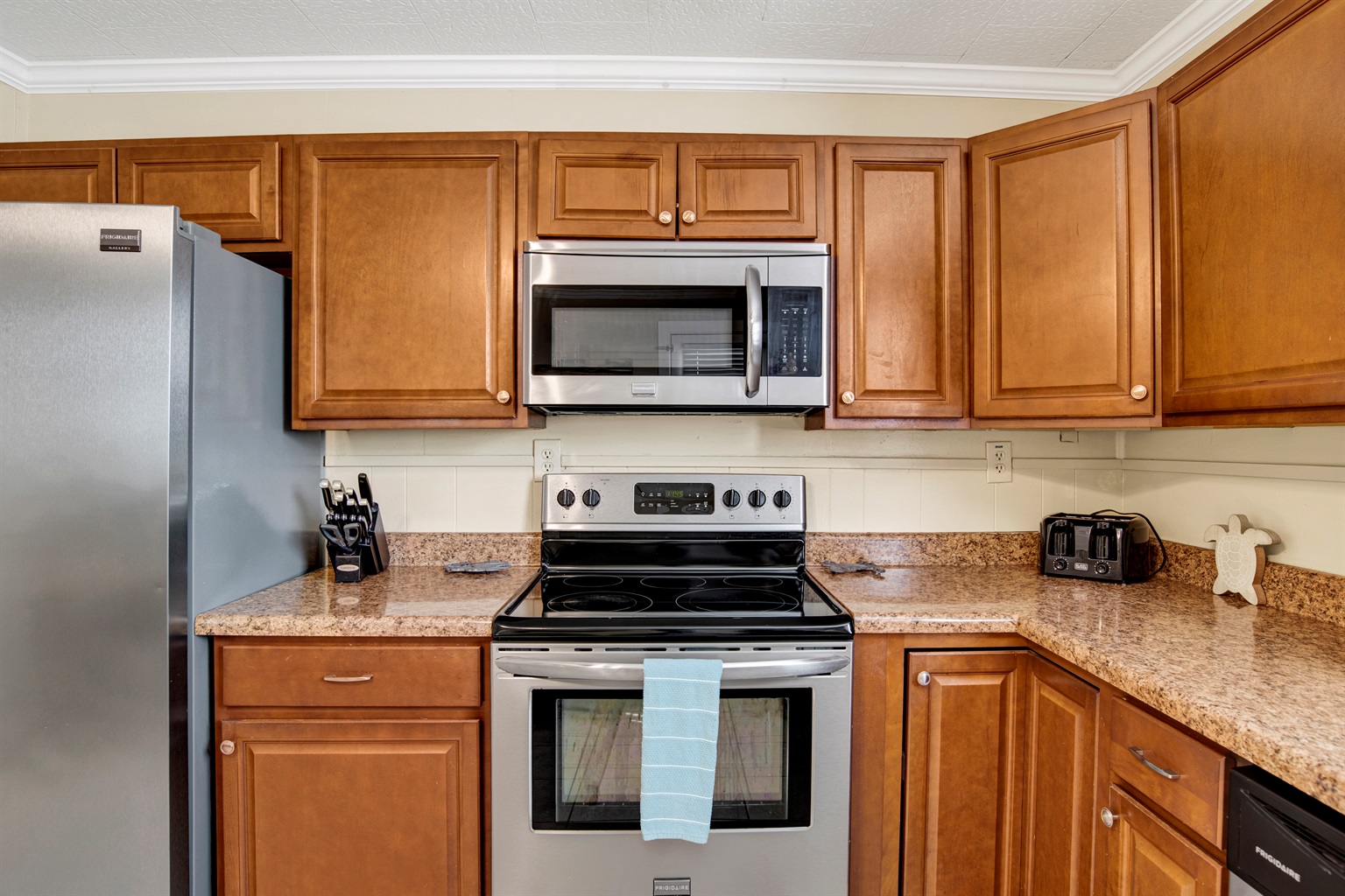 Fridge, stove, dishwasher and microwave