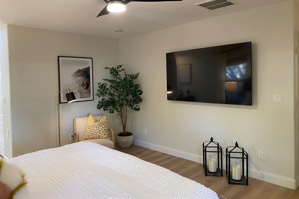 King suite with ensuite bath and scenic morning light