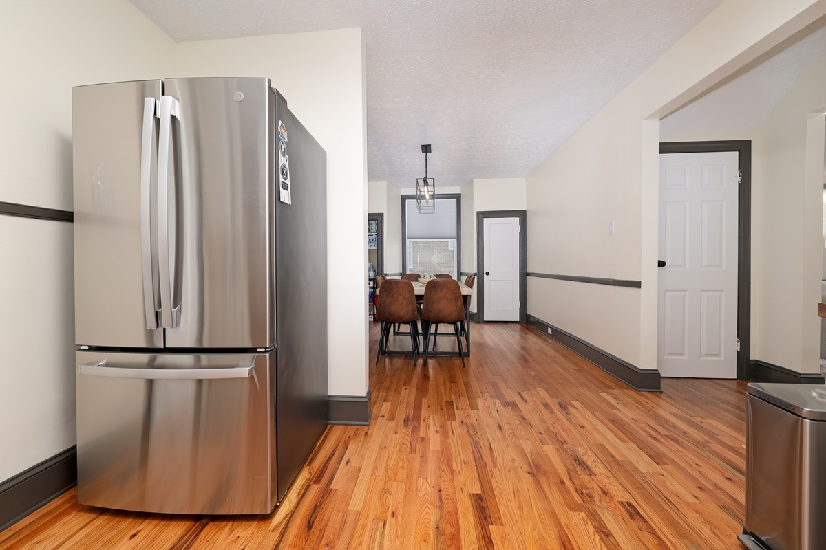 Kitchen into dining area