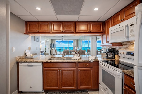 Ocean views while cooking