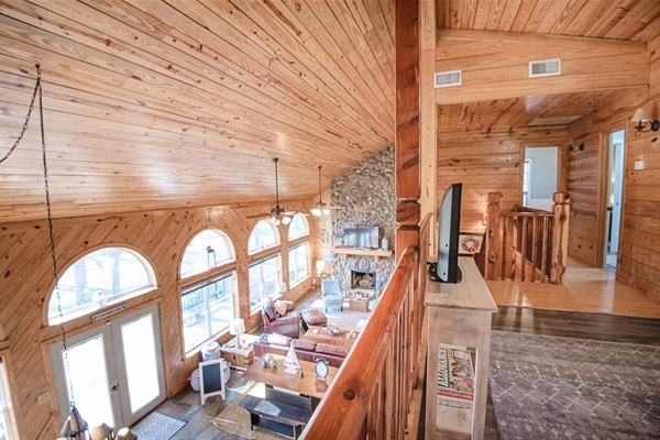 View from the loft into the living area