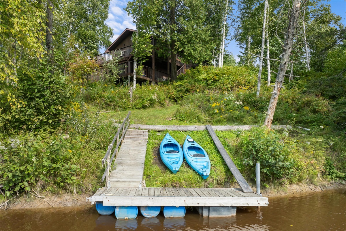 Kayaks and dock for use Late May through October