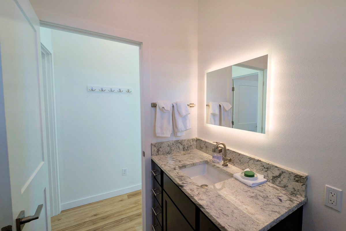 main bath off living room & bunk room