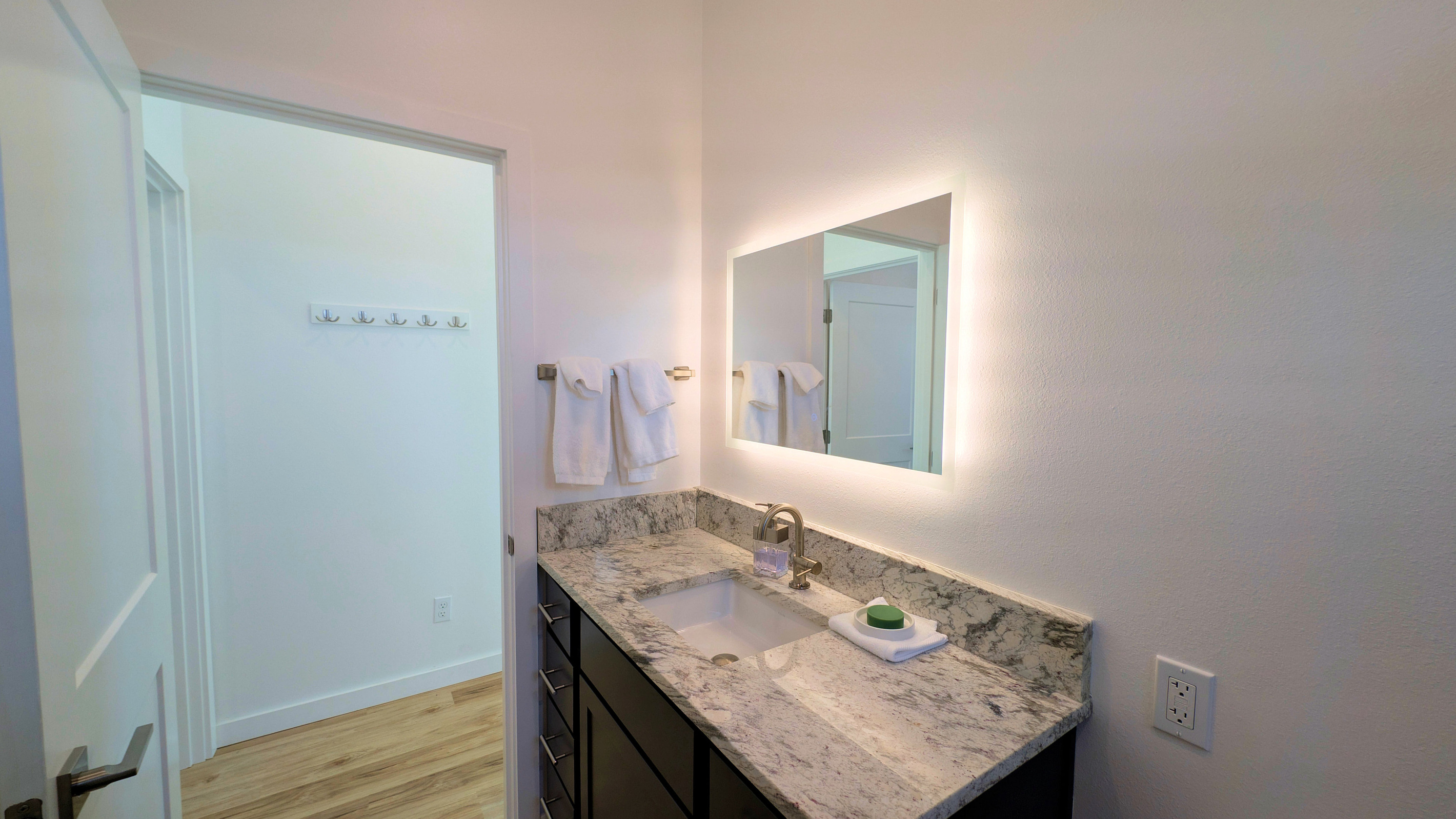 main bath off living room & bunk room