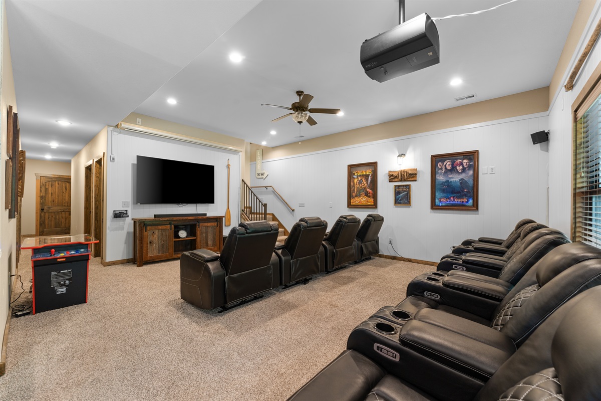 Your choice of a 75" TV or a movie night with the projector!