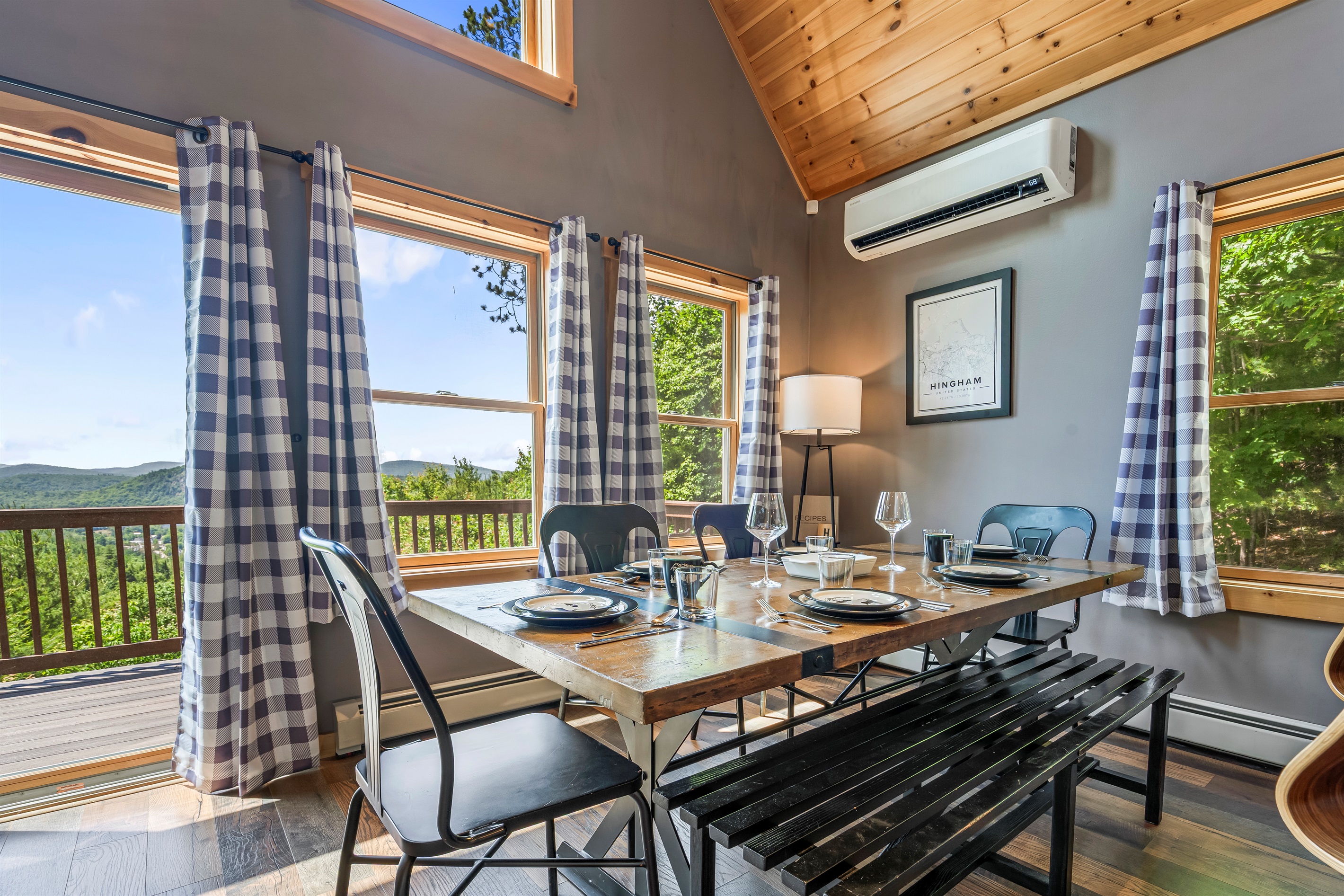 Whether you’re cooking or cozying up on the couch, the mountains are always in view.